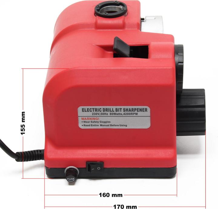 Actual product image Wiltec Drill Bit Sharpener with 4200rpm, 3-13mm and 80W for Metal Drill Bits (80 W)