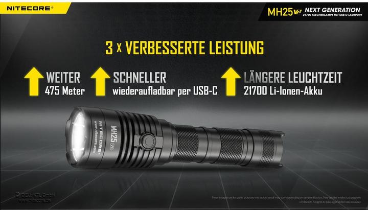 Image du produit Nitecore MH25 V2 1300 lumens Zaklamp (15.72 cm, 1300 lm)