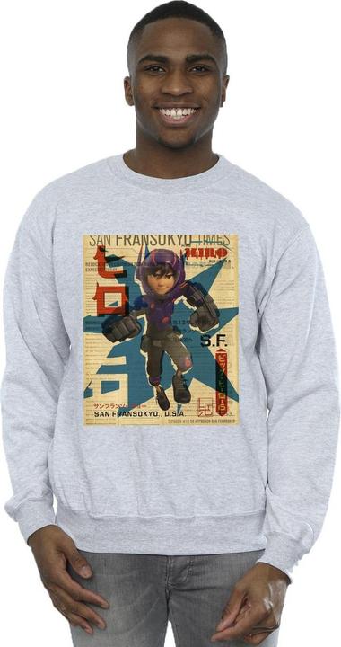 Immagine prodotto Disney Big Hero 6 Baymax Hiro Newspaper Felpa Uomo (L)