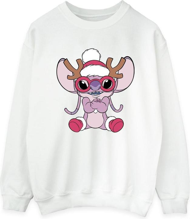 Actual product image Disney Womens/Ladies Lilo & Stitch Angel Reindeer Sweatshirt (M)