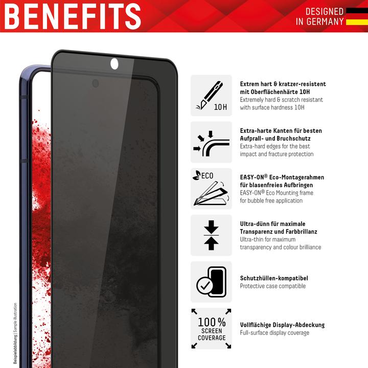 Productafbeelding Displex Real Glass, Privacy Full Cover Panzerglas (1 Stuk, Samsung Galaxy S21 Ultra 5G)