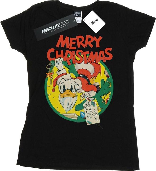 Immagine prodotto Disney Donald Duck Merry Christmas Maglietta Donna (XL)