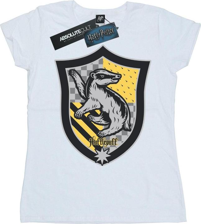 Actual product image Womens/Ladies Hufflepuff Crest Flat Cotton T-Shirt (XXL)