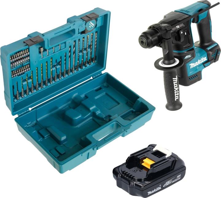Produktbild Makita DHR 171 Y1X3 Akku Bohrhammer 18 V 1,2 J SDS-Plus Brushless + 1x Akku 1,5 Ah + 65 tlg. (Akkubetrieb)