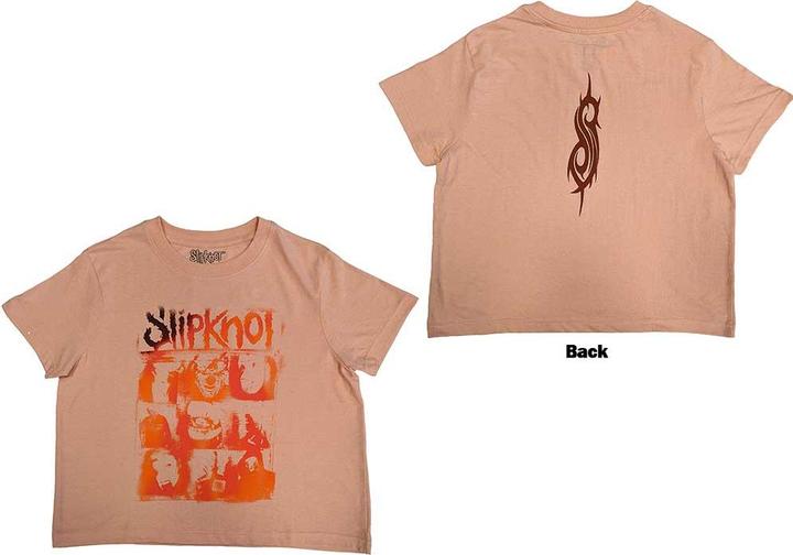 Actual product image Slipknot The End So Far Faces Grid Back Print Crop Top (Girlie) (XXL)
