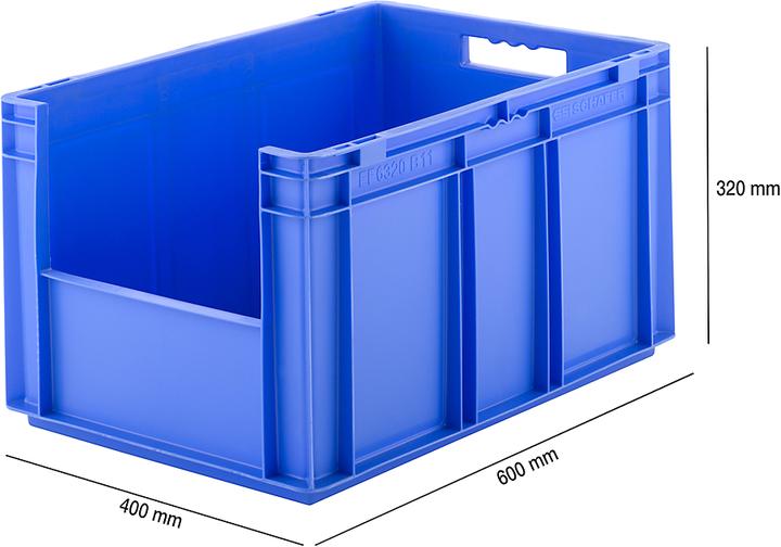 Image du produit Schäfer Shop Caisse aux dimensions EURO EF 6220/6320/6420, semi-ouverte, sans couvercle (63.70 l)