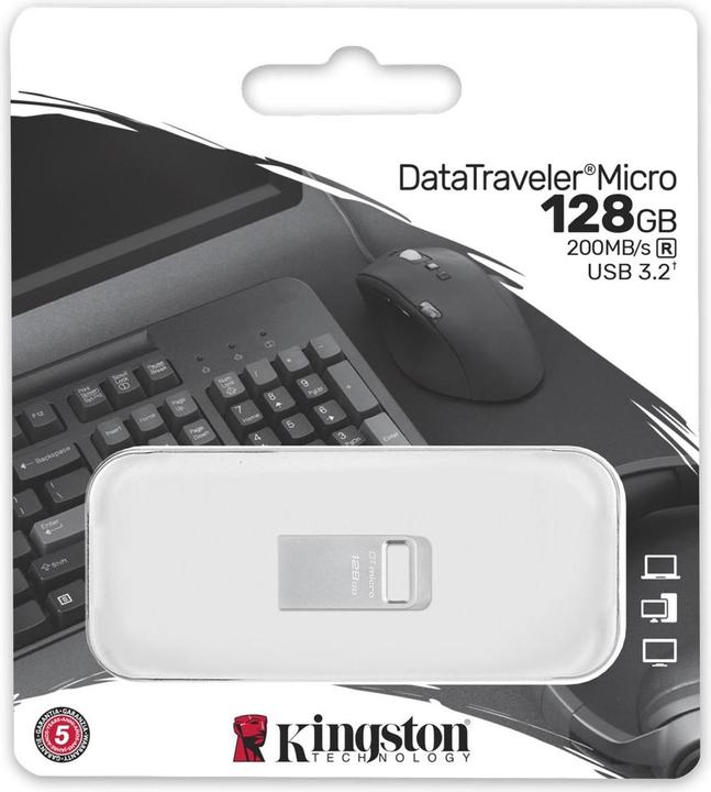 Produktbild Kingston DataTraveler Micro (128 GB, USB-A, USB 3.2)