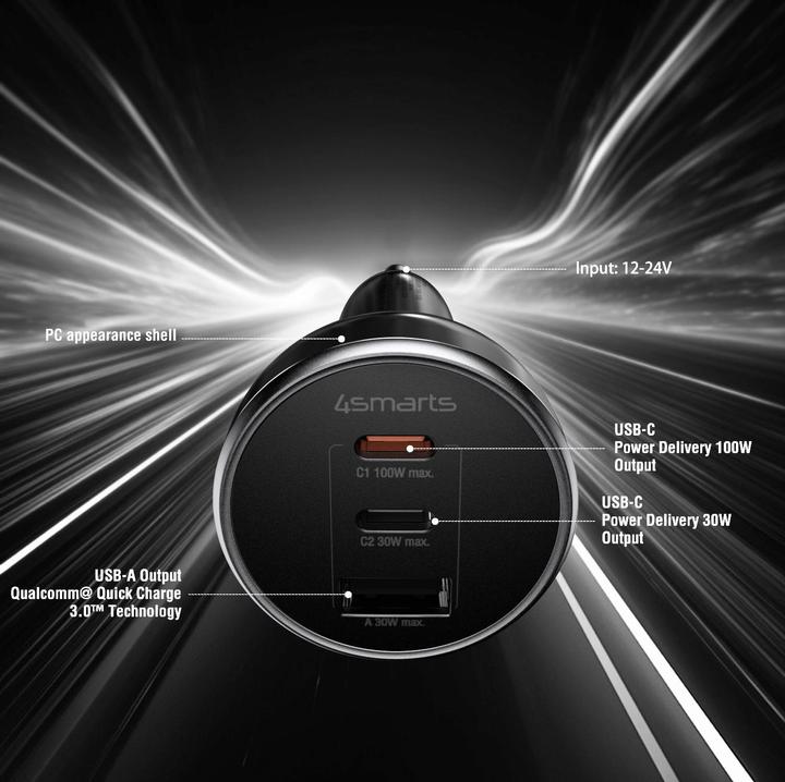 Image du produit 4smarts Chargeur allume-cigare VoltRoad Ultimate 160W noir
