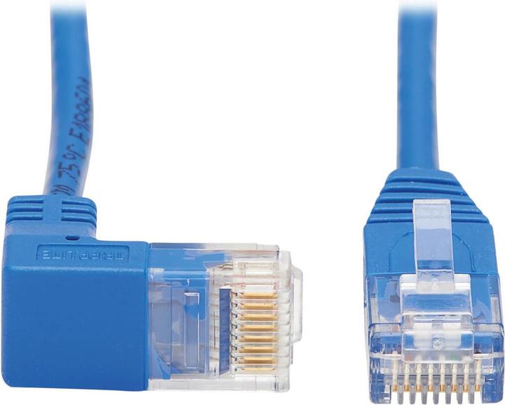 Actual product image Eaton Down-Angle Cat6 Gigabit Molded Slim UTP Ethernet Cable RJ45 Right-Angle Down M to RJ (U/UTP, CAT6, 6.10 m)
