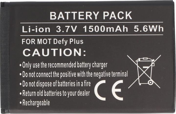 Actual product image Motorola Battery Defy Plus Battery HF5X