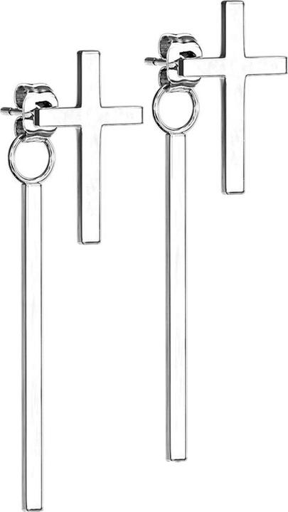 Image du produit Star Piercing Boucles d'oreilles argent pendentif croix poutre (sans laiton, Acier chirurgical 316L)