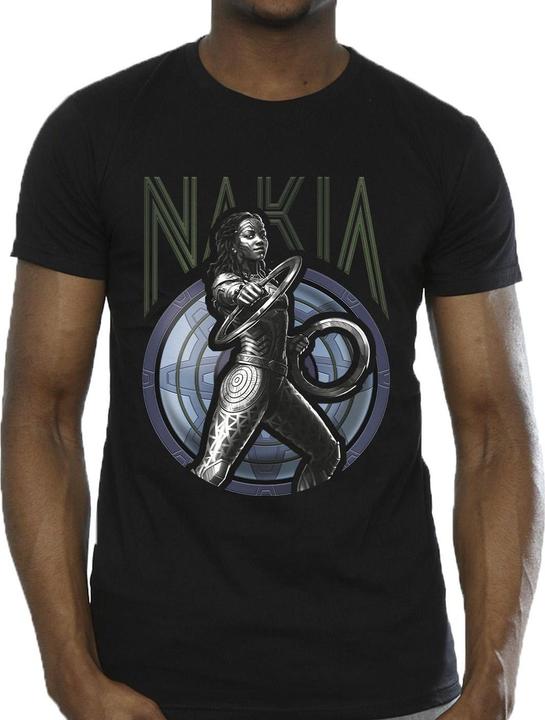 Actual product image Mens Wakanda Forever Nakia Shield T-Shirt (S)