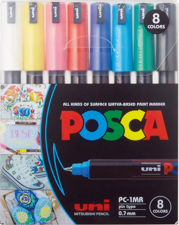 Posca Marker PC-1MR Fineliner (Mehrfarbig, 0.70 mm, 8 x)