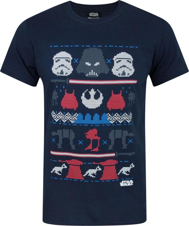 Actual product image Star Wars Dark Side Fair Isle Christmas TShirt (S)