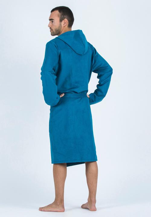 Image du produit Nabaiji Peignoir homme capuche microfibre compact - bleu foncé (XS)