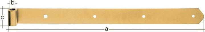 Produktbild GAH Ladenband Länge 600 x 13 x 40 mm Stärke 5 mm Stahl galv. verz. dickschichtpassiviert Ø 13 mm abge...