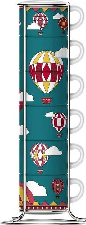 Produktbild Bialetti Set mit Espressotassen auf einem Ständer Winter Wonderland Balloons (80 ml, 6 x)