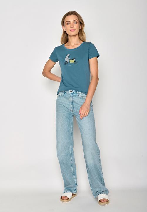 Actual product image Greenbomb Women's Bike Cargo Raccoon Loves T-Shirt (XL)