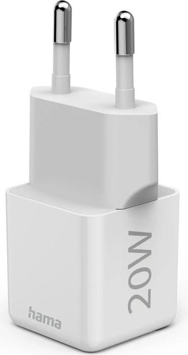 Produktbild Hama Schnellladegerät, USB-C, PD/Qualcomm®, Super-Mini-Charger, 20 W, Weiss (20 W)