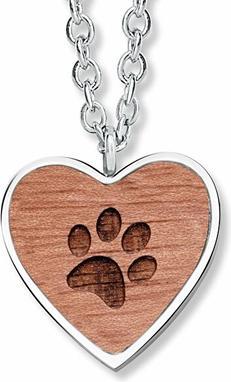 Crystalp Original steel necklace with paw Wooden Paw 30418.W2. E.36
