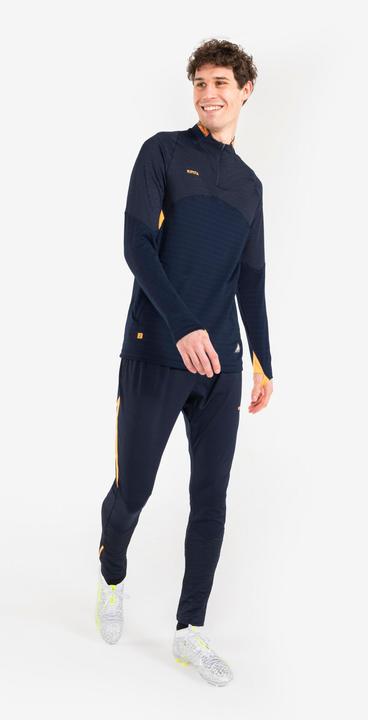 Actual product image Kipsta Women's/men's football training trousers - CLR orange/navy blue (W34/L34)