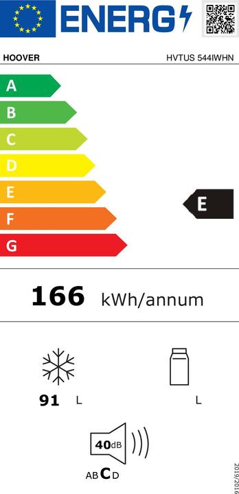 Etichetta energetica Hoover HVTUS 544IWHN (Struttura autonoma, 91 l)