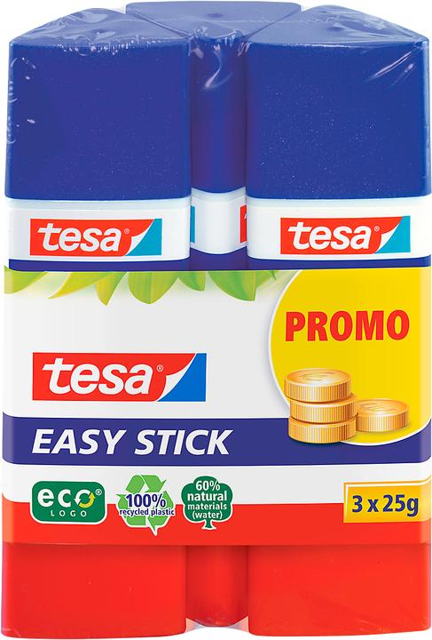 Actual product image tesa 3x ecoLogo glue stick, odourless glue stick for paper / cardboard
