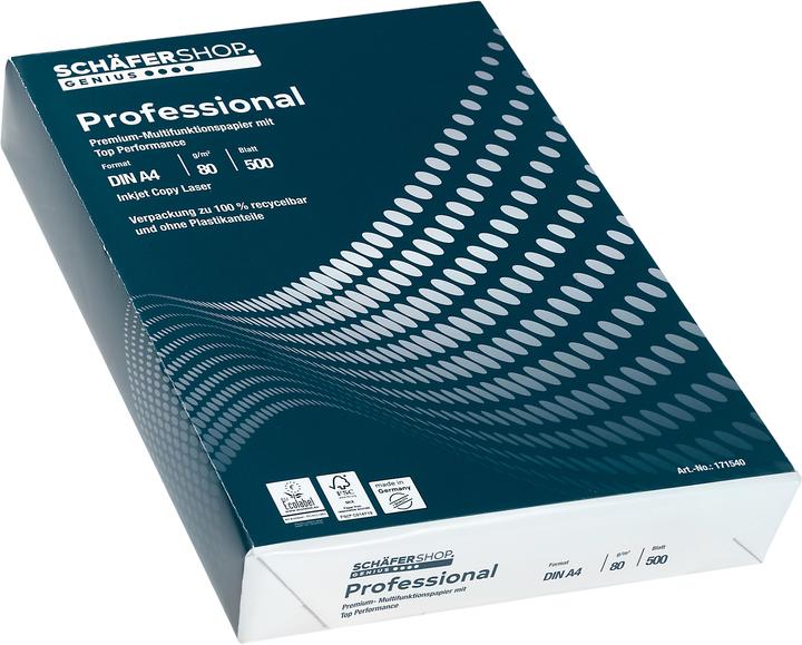 Image du produit Schäfer Shop Papier à copier Professional DIN A4, 80 g/m², blanc premium, FSC, fleur de l'UE, Made... (80 g/m², 2500 x, A4)