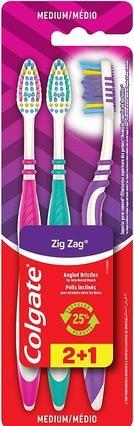 Image du produit Colgate Brosse à dents Zick-Zack 3 pièces moyenne (Moyen, 3 x)