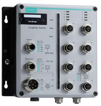 Moxa En50155 Managed M12 Ethernet Switch (TN-5510A-2GTXBP-WV-T) - Ethernet