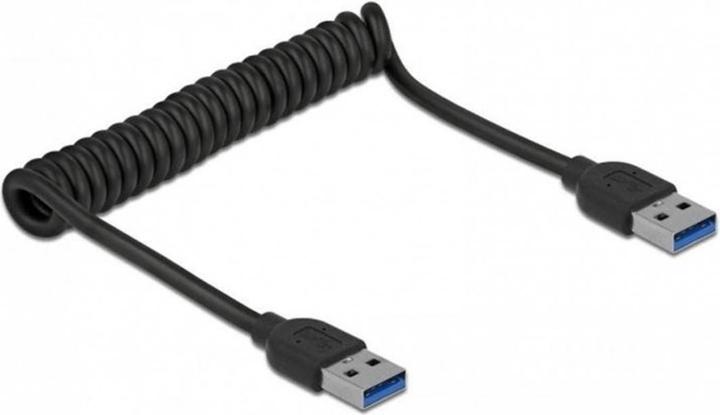 Delock USB 3.0-Spiralkabel USB-A - USB-A, 120cm Schwarz (1.20 m, USB 3.0)
