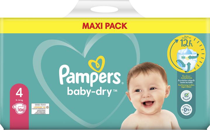 Actual product image Pampers Baby-Dry (Size 4, Half month box, 106 Piece)