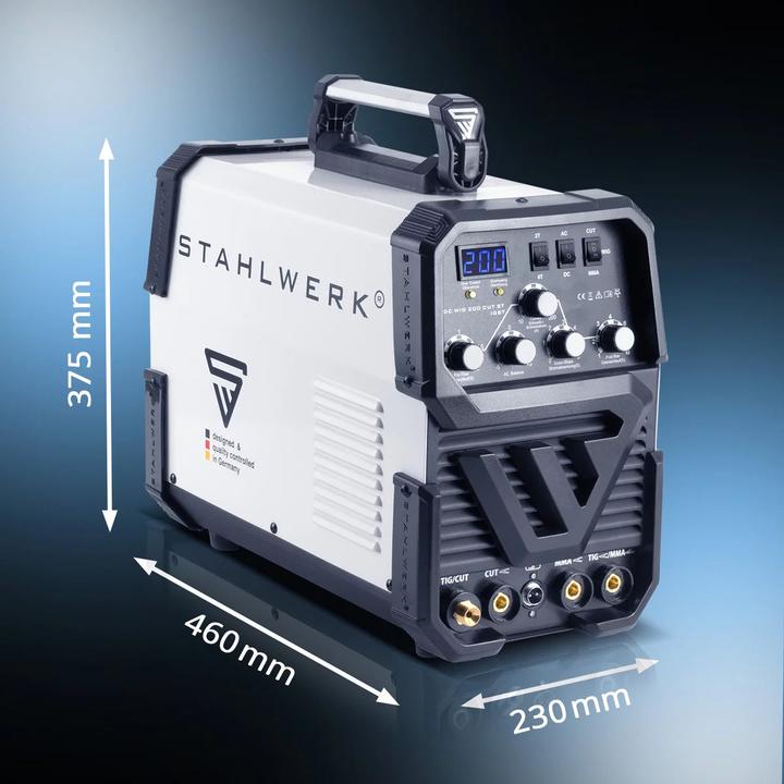 Produktbild Stahlwerk Schweissgerät AC DC Wig 200 ST IGBT mit Plasmaschneider Vollausstattung