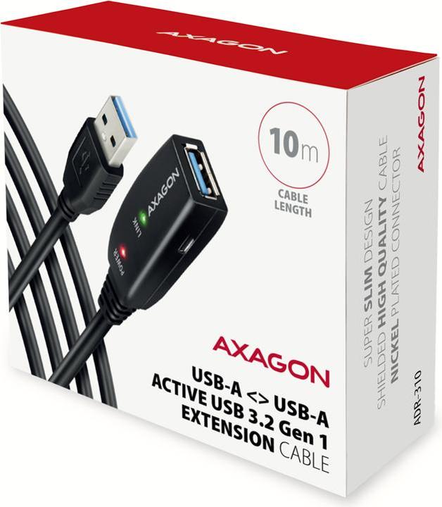 Produktbild Axagon ADR-310 USB 3.2 Gen 1 Verlängerungskabel, aktiv - 10m (10 m, USB 3.2 Gen 1)