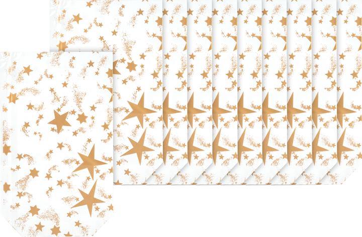 Actual product image Feldner + Partner Clear plastic bag large with stars, 10 pieces (10 x)