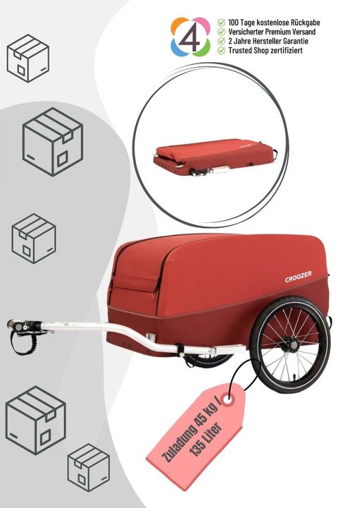 Actual product image Croozer Remorque CARGO PAKKO lava red