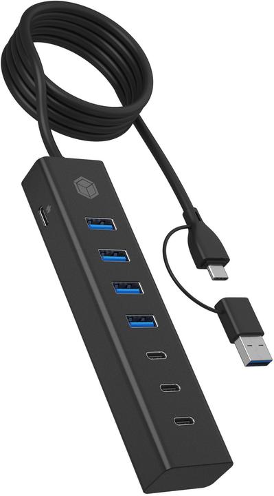 Icy Box IB-HUB1737-C3 (USB-C, 7 Ports)