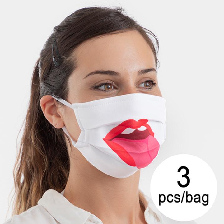 Produktbild Luanvi Wiederverwendbare Stoff-Hygienemaske Tongue Grösse M Packung mit 3 Einheiten (3 x)