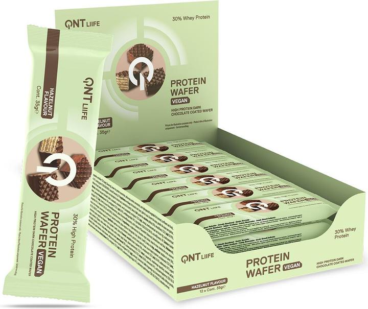 Actual product image QNT Vegan Protein Wafer Hazelnut (Hazelnut, 12 pcs., 420 g)
