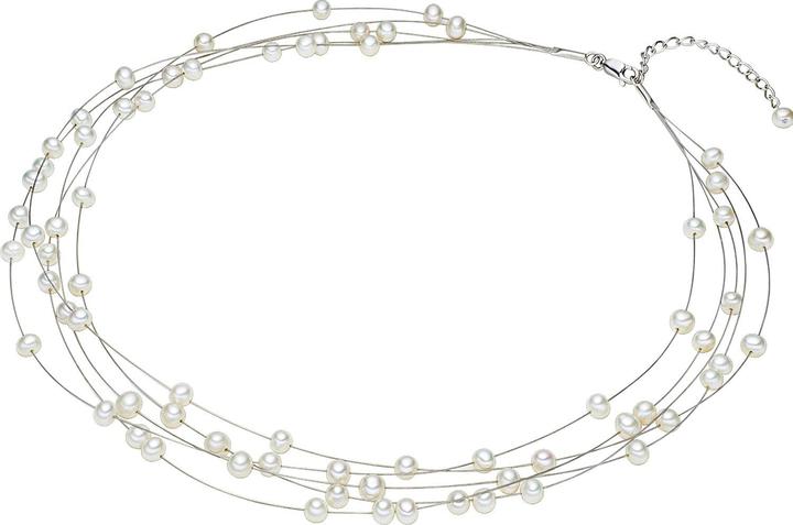 Produktbild Valero Pearls Damen Sterling Silber Süsswasser-Zuchtperle silber 45,0 cm Basiskette + 5,0 cm Verlängerung - 11716 (Sterling Silber, 45 - 50 cm)