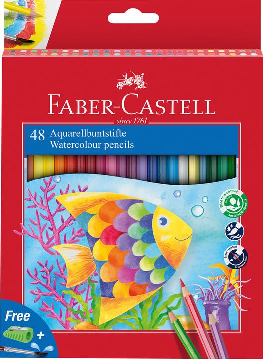 Produktbild Faber-Castell Buntstift Kinder Aquarell 48erKartonetui (Mehrfarbig, 48 x)