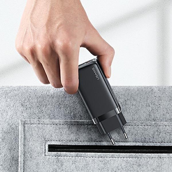 Image du produit Usams Ład. siec. 1xUSB-C+1xUSB T47 65W PD Fast Charging Super Si czarny/black CC153TC01 (US-CC153) (65 W)