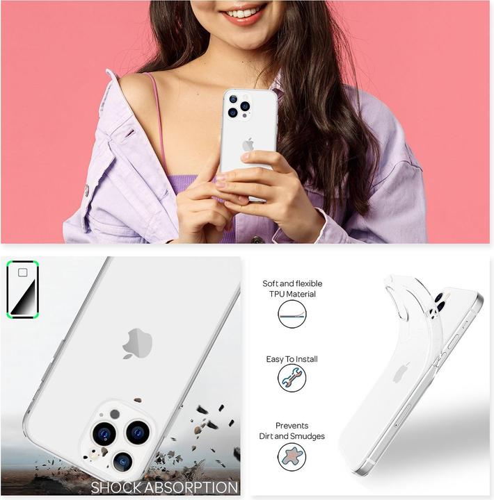 Actual product image Nalia Clear silicone mobile phone case (Apple iPhone 13 Pro)