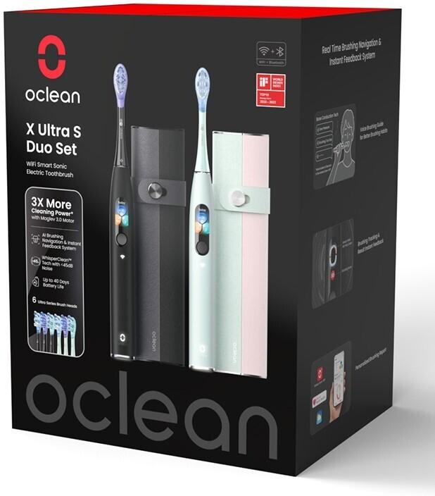 Produktbild Clean X Ultra S Duo Set Elektrische Zahnbürste, grün und schwarz (Schallzahnbürste)