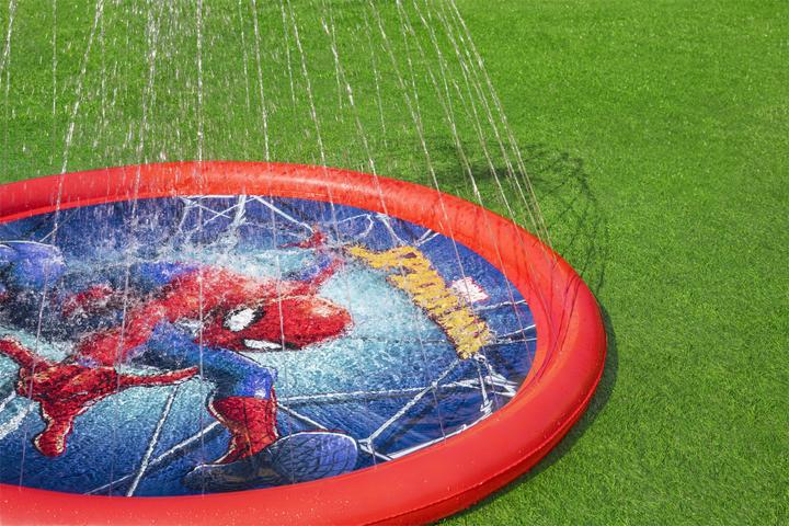 Actual product image Bestway Inflatable Paddling Pool Mat with Fountain Spider-Man 165 cm 98792
