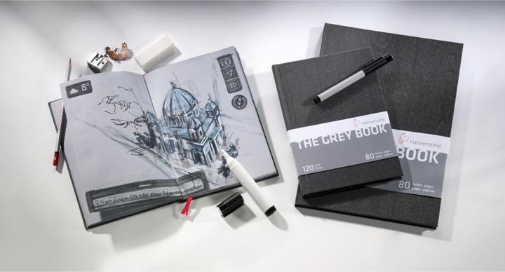 Produktbild Hahnemühle The Grey Book A 5 Hochformat 80 Seiten 120 g (A5, Harter Einband)