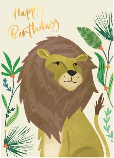 Image du produit Cart Carte d'anniversaire Joyeux anniversaire Lion (1 pcs)