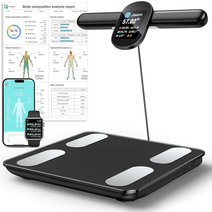 Immagine prodotto Raoyan Körperanalysewaage mit Handsensoren (180 kg)