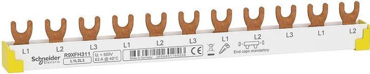 Immagine prodotto Schneider Electric Resi9 Barra di fase a forcella, 3P, 11 TE, 63A, tagliabile a piacere