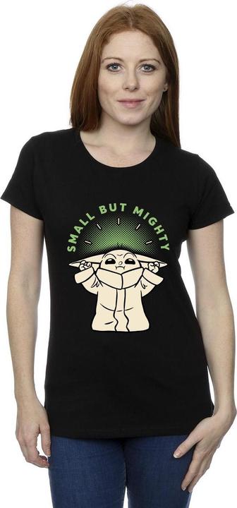 Actual product image Star Wars Womens/Ladies The Mandalorian Small But Mighty Grogu Cotton T-Shirt (XL)